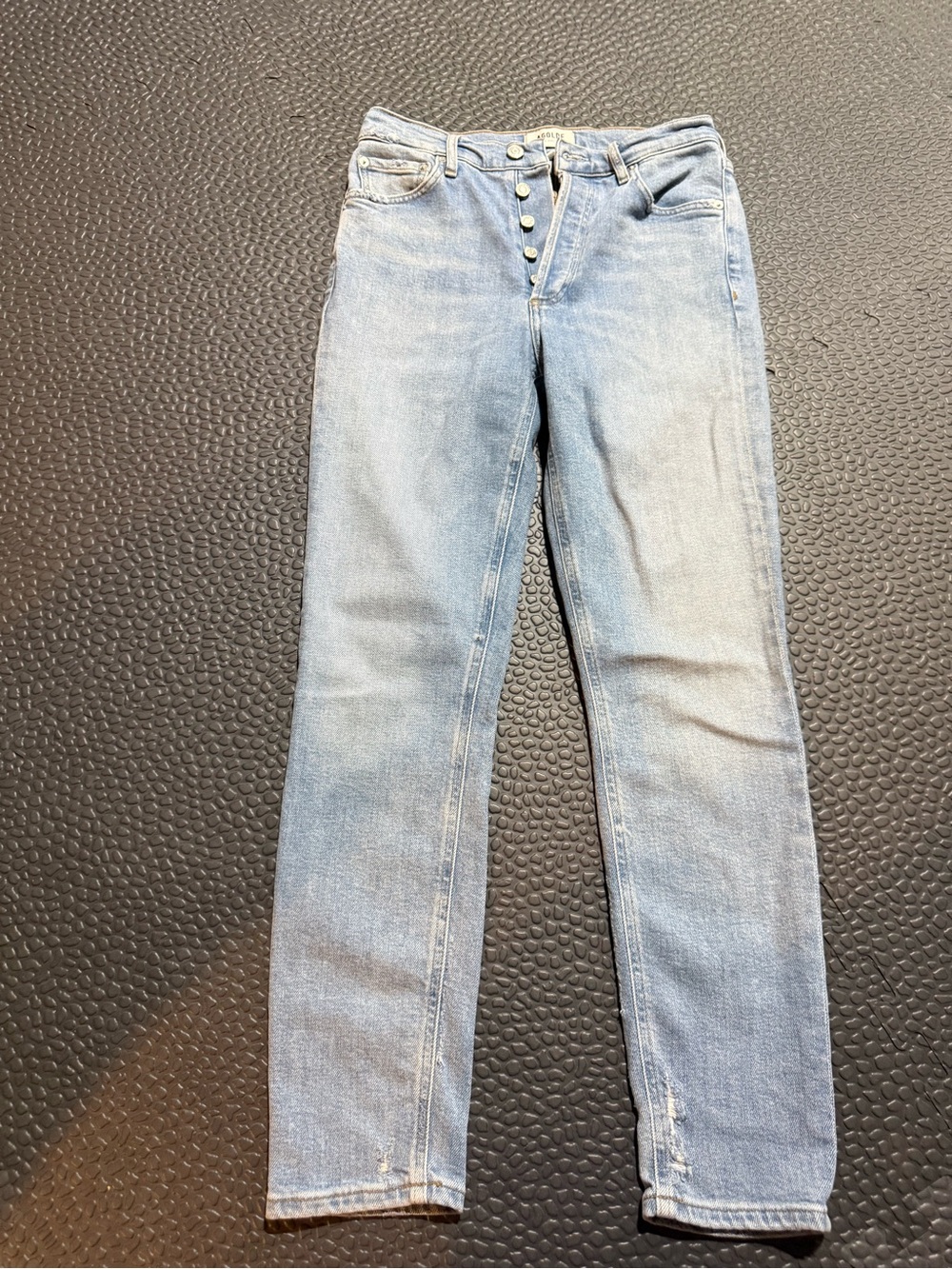 Agolde Light Blue Straight Leg Button-Fly Jeans